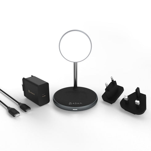 Adams OMNIA M2 Magnetic 2 in 1 Wireless Charging Dock W/ Power Adapter APAADM2BK